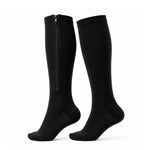 BBL zipper anti-embolism compression stockings black – front view 