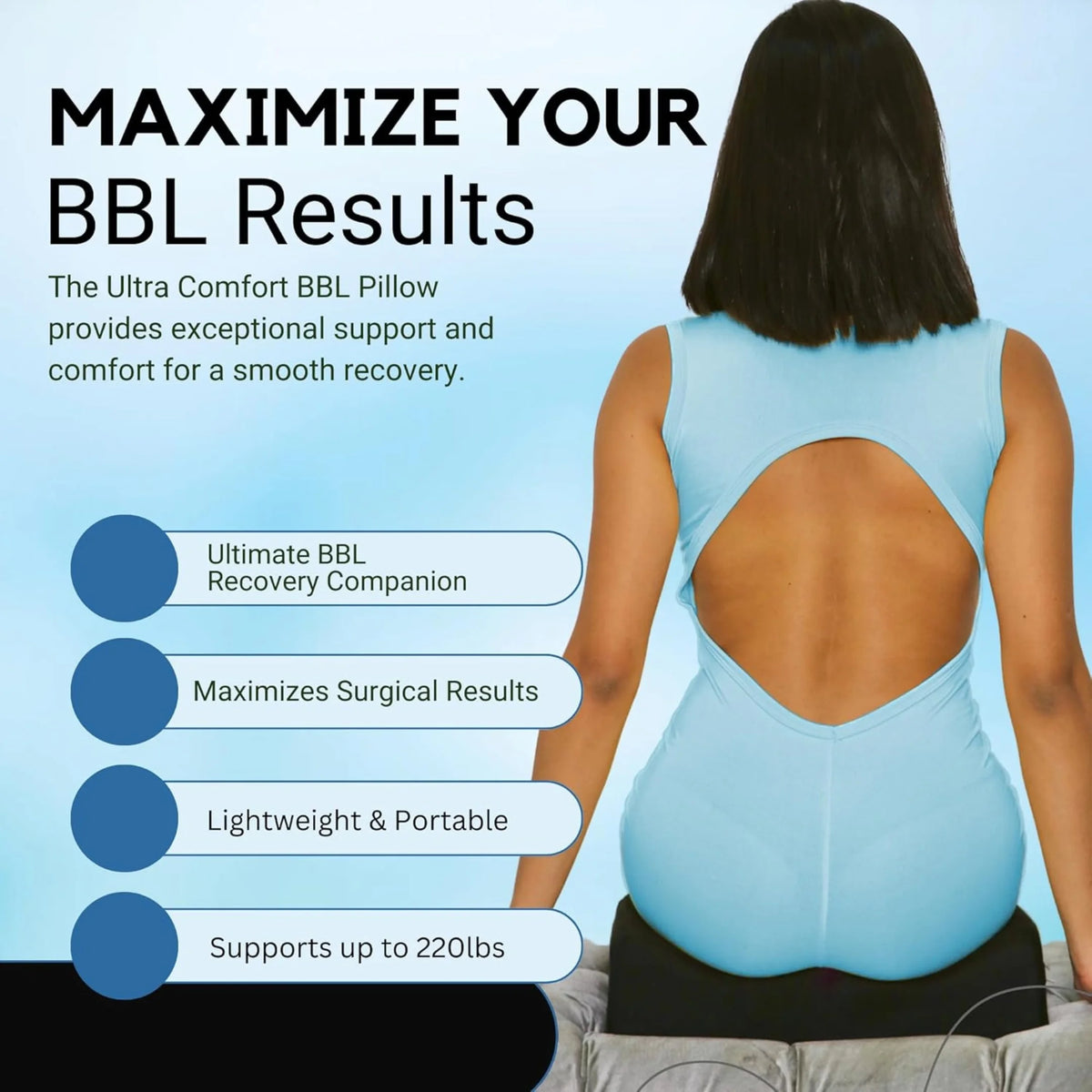 BBL Pillow with Back Support Cushion cojin bbl almohada bbl