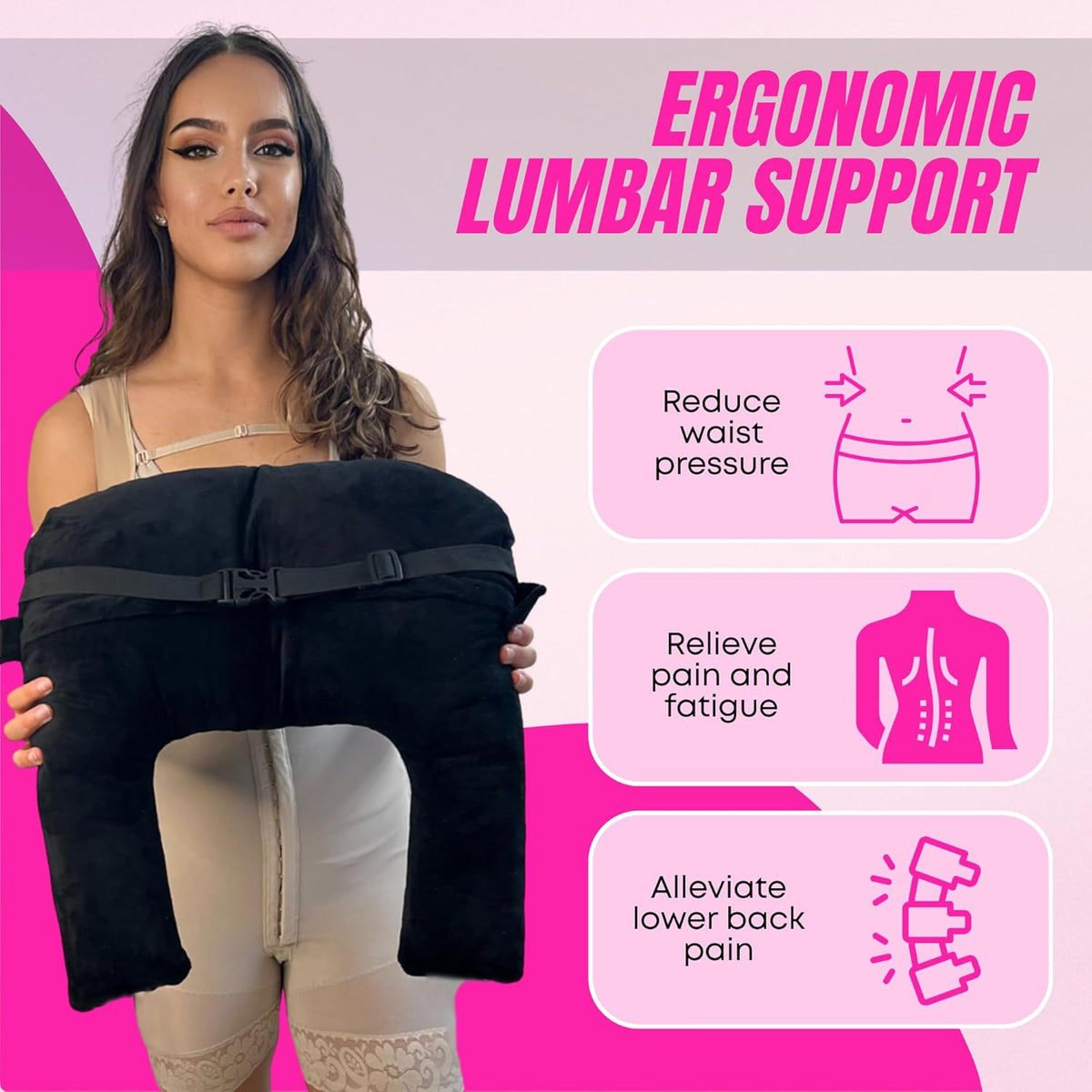 BBL Back Support Pillow | Post-Surgery Lumbar Cushion Add-On - Bombshell Booty Pillow