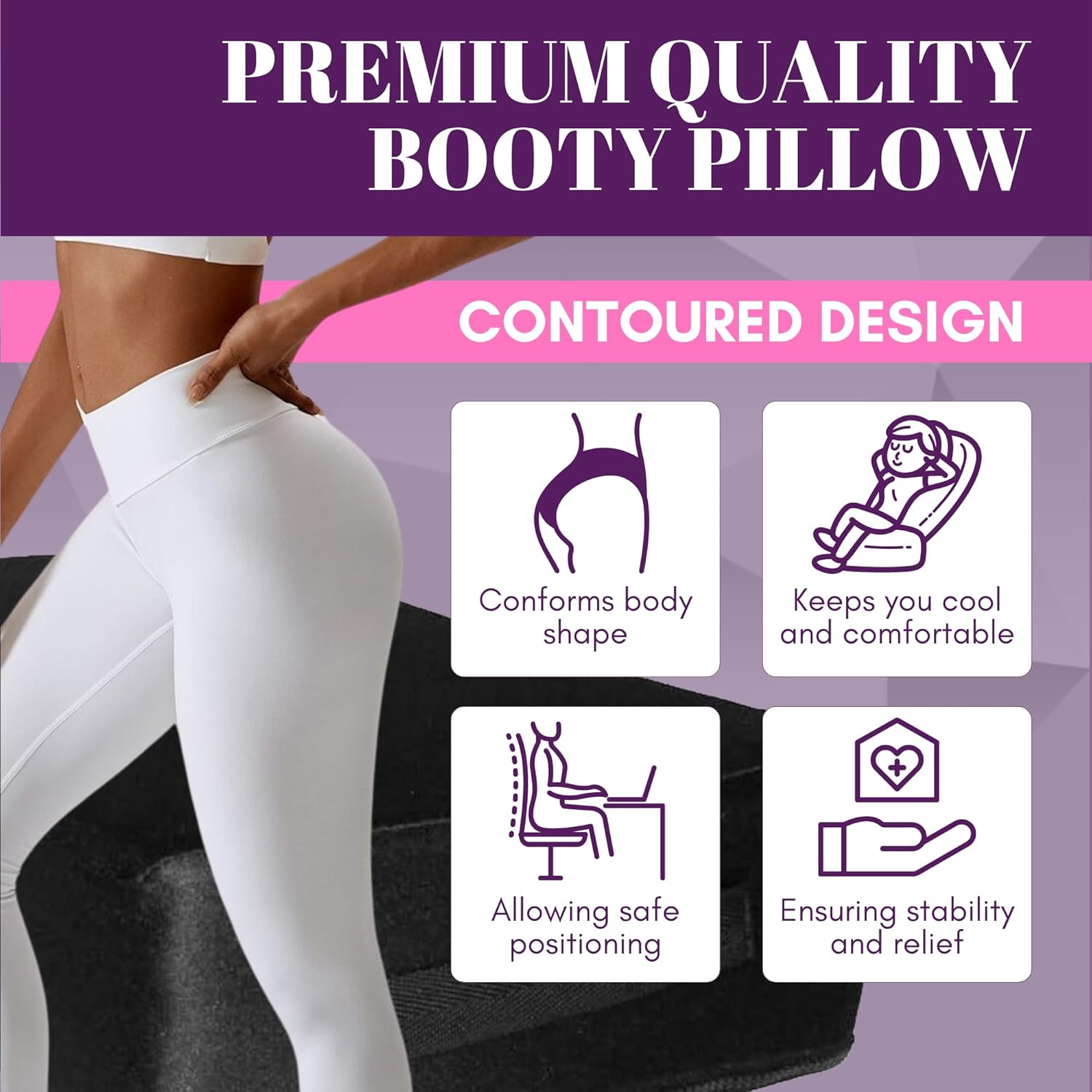 My Booty Pillow | Flat BBL Recovery Pillow - Doctor-Recommended Cushion - Bombshell Booty Pillow
