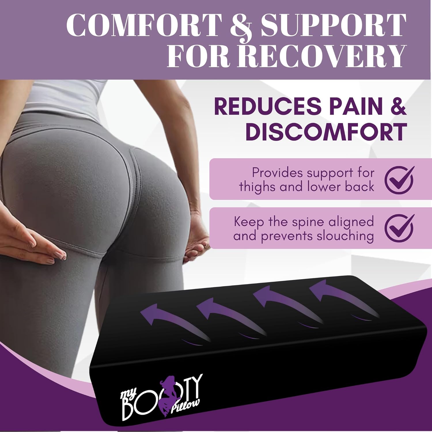 My Booty Pillow | Flat BBL Recovery Pillow - Doctor-Recommended Cushion - Bombshell Booty Pillow