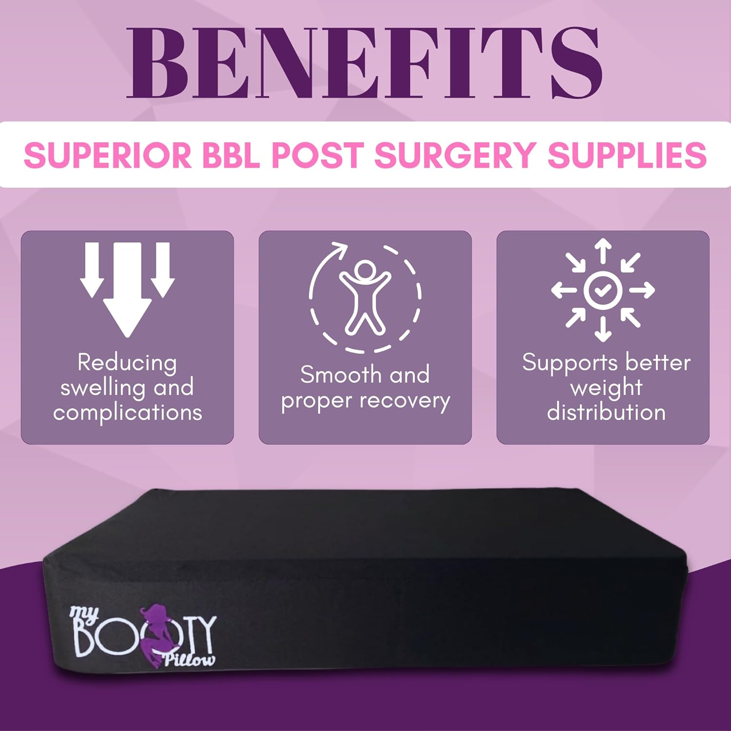 My Booty Pillow | Flat BBL Recovery Pillow - Doctor-Recommended Cushion - Bombshell Booty Pillow