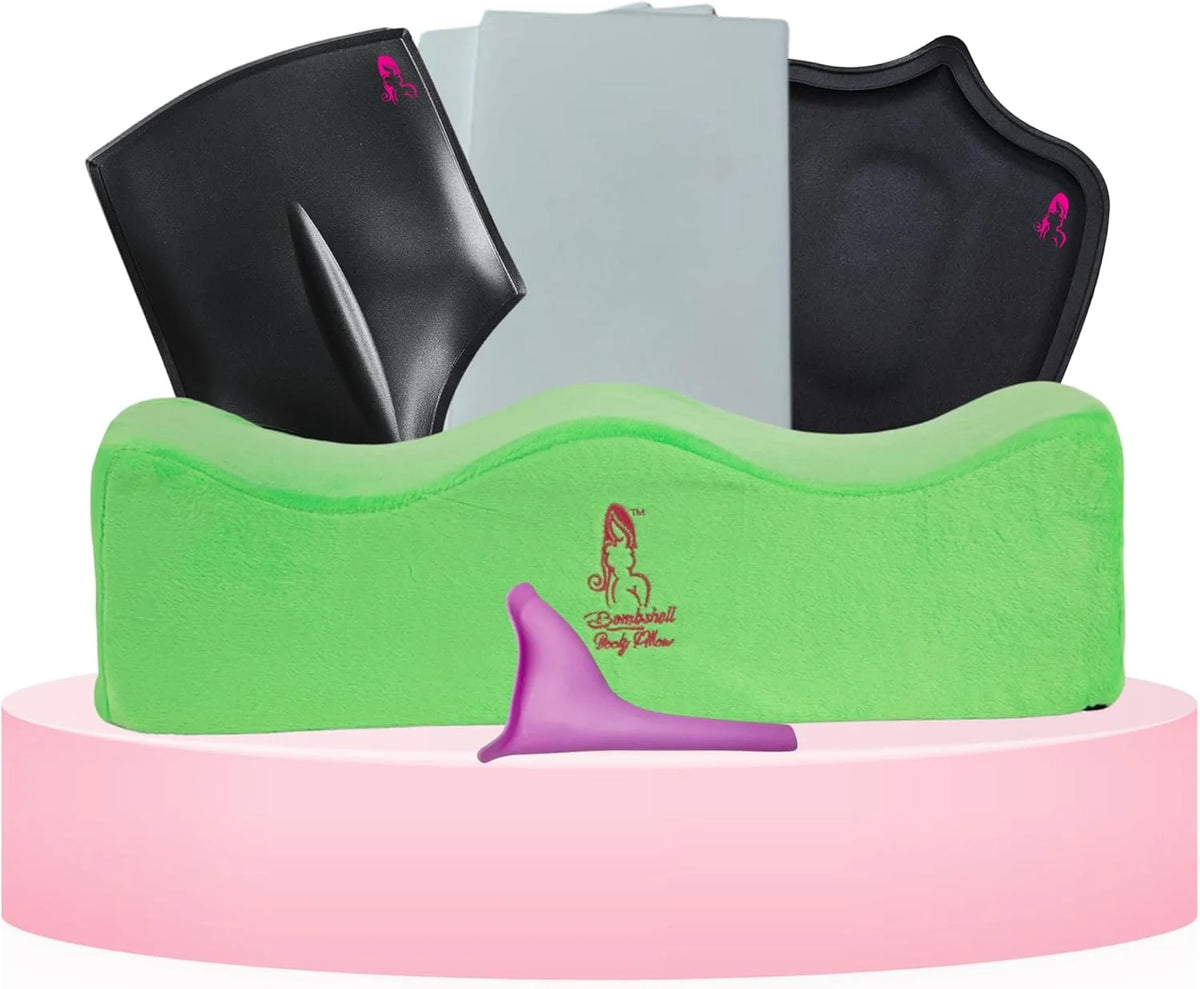 BBL Pillow + Compression Kit 7 Piece BBL Recovery Pillow  Bundle with Boards & Lipo Foam how to sit after bbl without ruining results Green