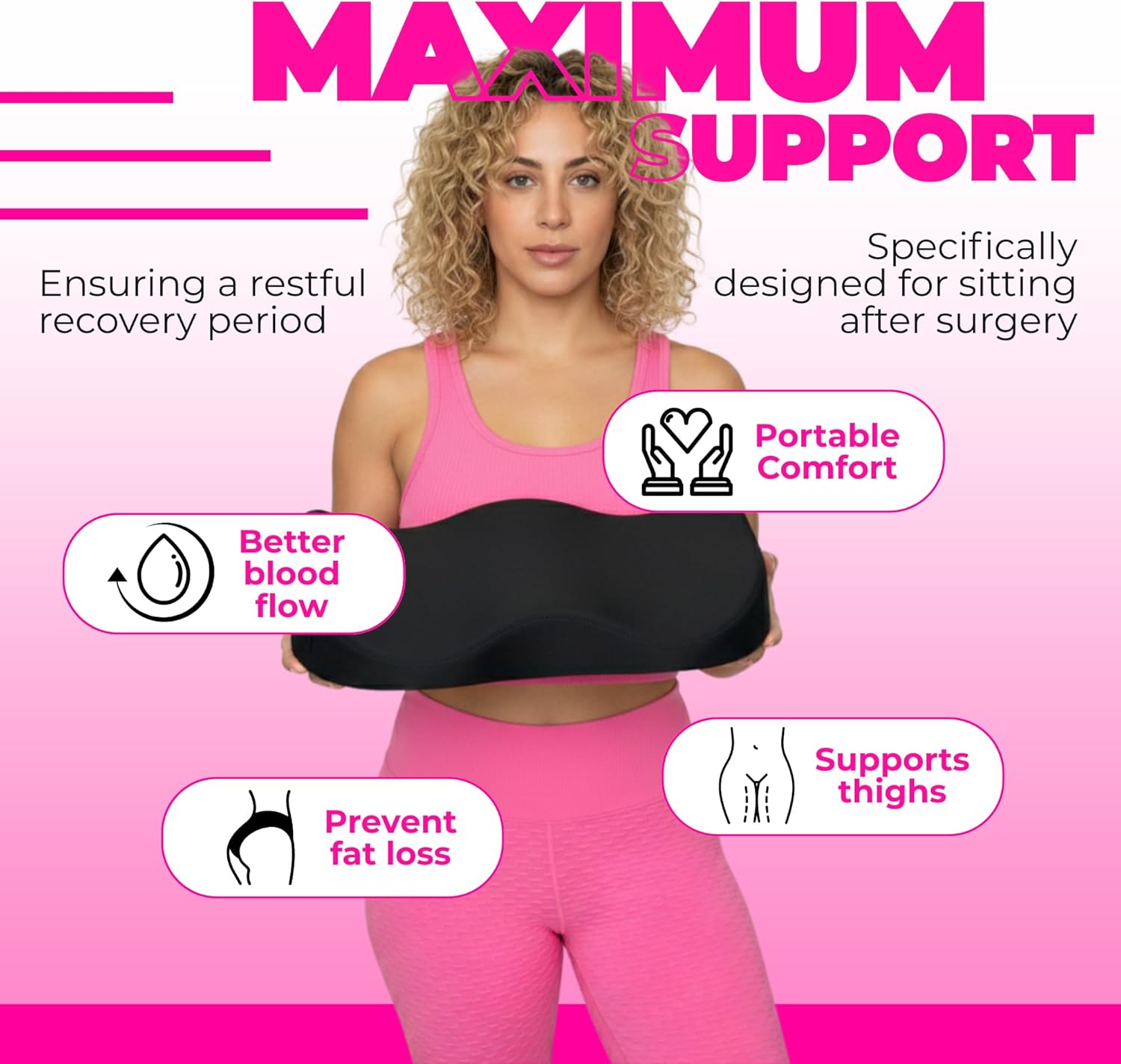 Patented BBL Car Pillow | Best Post-Surgery Driving Recovery Cushion - Bombshell Booty Pillow