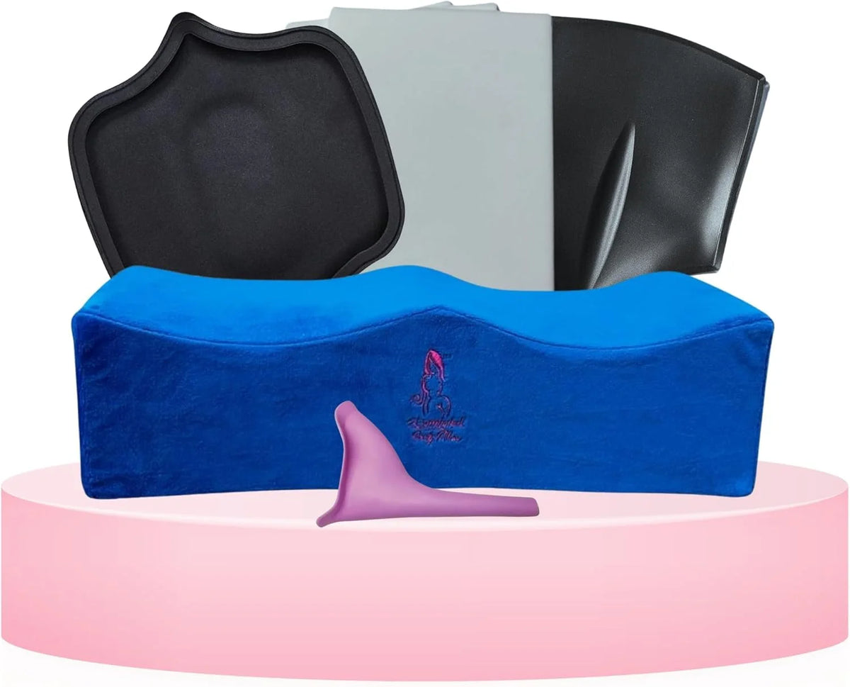 BBL sitting cushion Kit 7-Piece BBL Pillow Recovery Bundle with abdominal Boards & Lipo Foam how to pee after BBL Blue