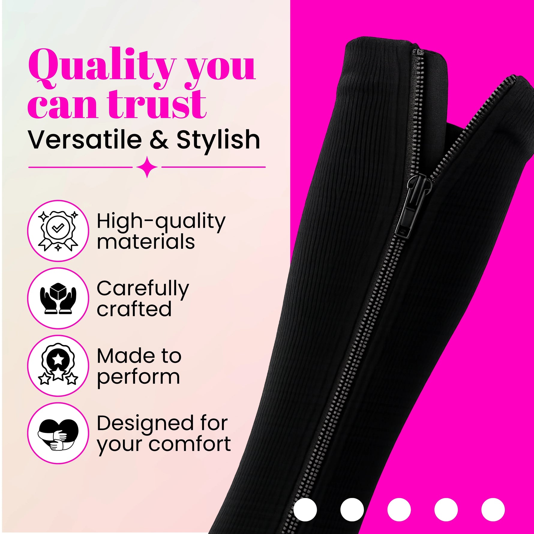 BBL zipper compression stockings worn post-surgery black 