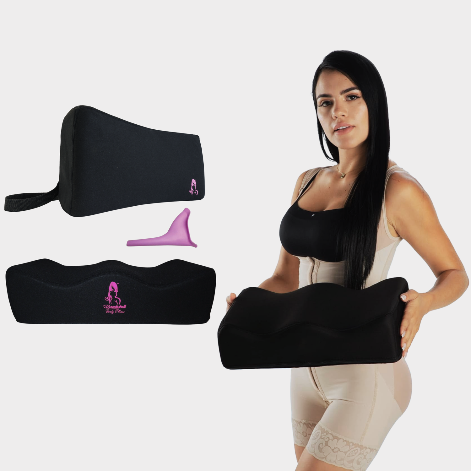 Oreiller Bombshell Booty Pillow - Combo oreiller de récupération et dossier XL pour lifting des fesses