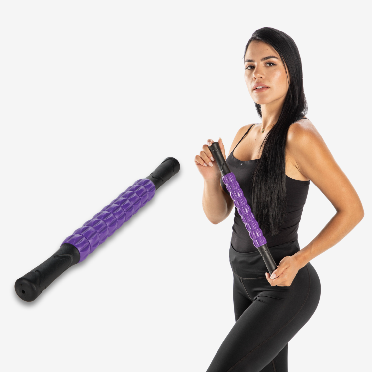 PURPLE HAND HELD MASSAGE ROLLER