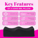 Booty Pillow Kit Black – BBL Recovery Bundle with Ab Board Lumbar Board Portable Urinal Post Surgery 