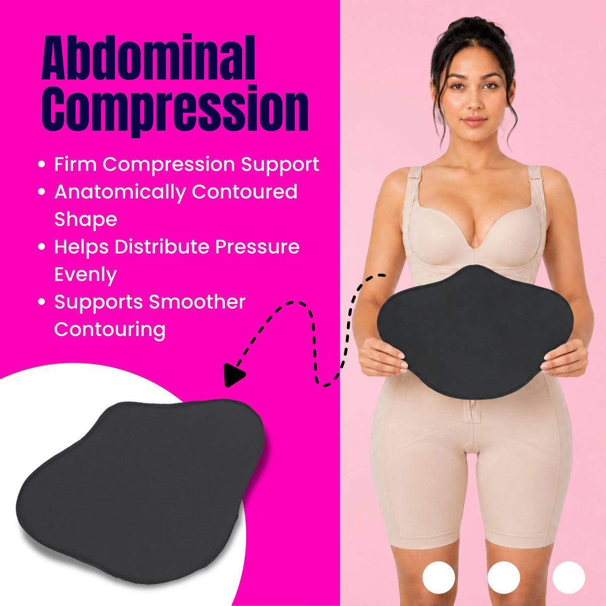 Butterfly abdominal board for post-lipo and tummy tuck compression and contouring 