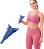 Women's portable pee funnel – hygienic solution with leak-proof lid, wide opening, easy-clean material, and compact folding design Blue 