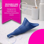 How to use a collapsible female pee funnel – simple 3-step guide for standing to pee anywhere Blue 