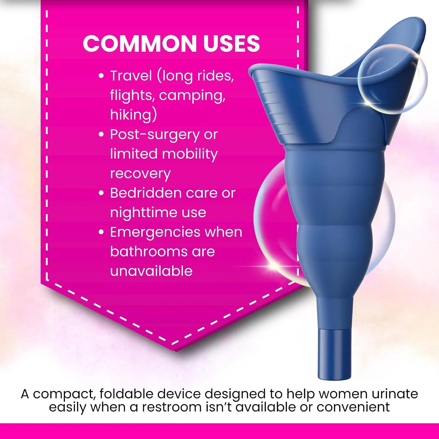 Portable female urinal ideal for post-surgery recovery, pregnancy, elderly care, and limited mobility Blue 
