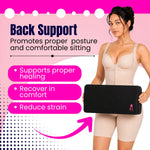 Inflatable backrest pillow with adjustable straps for BBL and lipo recovery support 