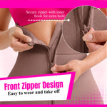 Seamless shapewear shorts invisible under clothes — before and after comparison showing no lines or bulges