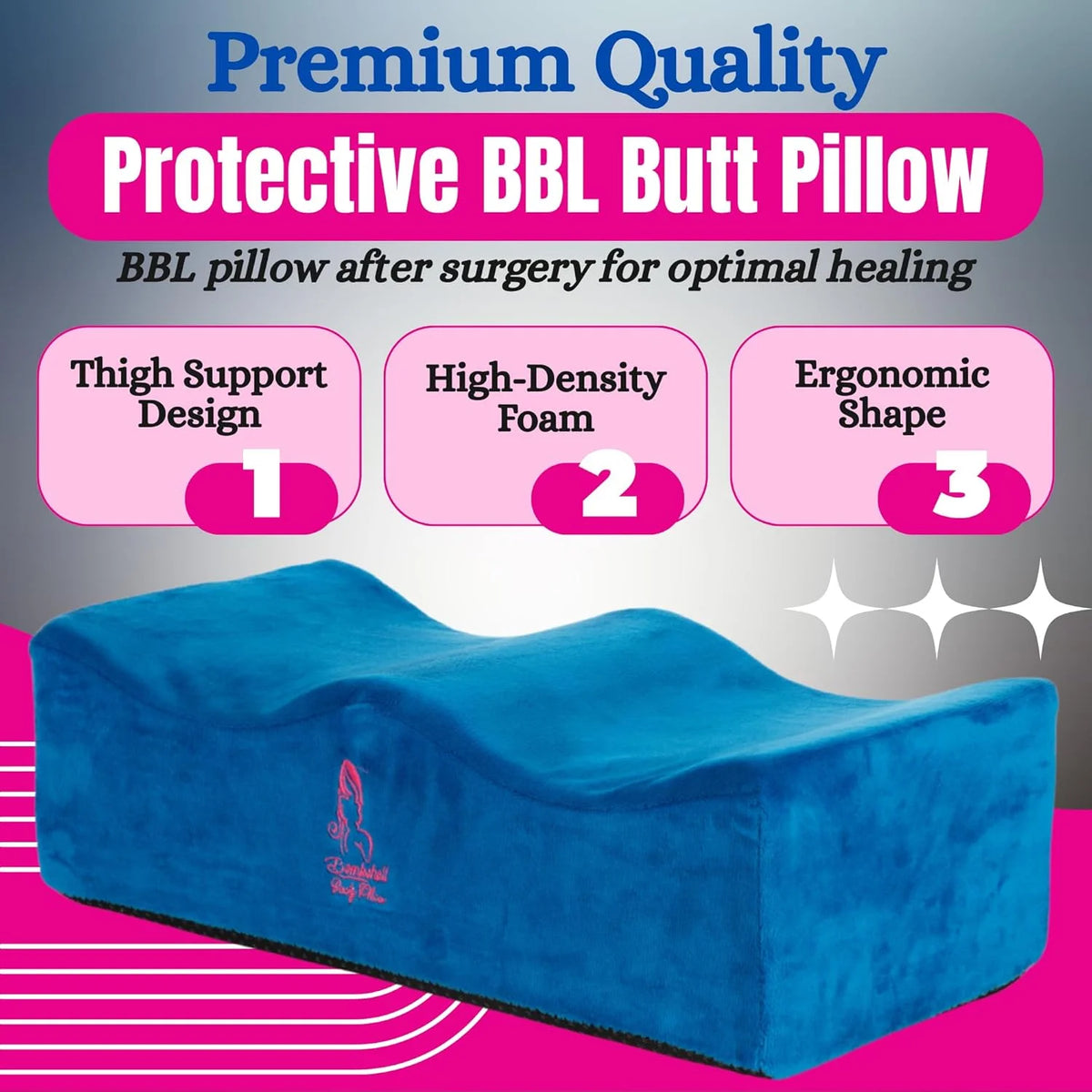 thigh support pillow BBL Kit 7-Piece Recovery Bundle with lipo 360 ab board & Lipo Foam female stand to pee device almohada bbl Blue