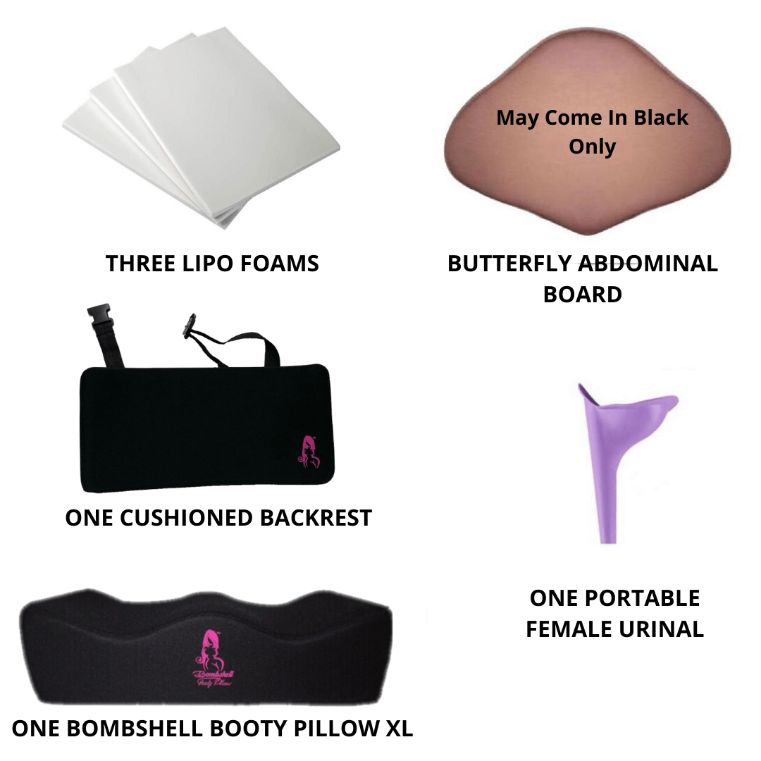 Brazilian Butt Lift Post Op Essentials Kit - With XL Pillow - Bombshell Booty Pillow