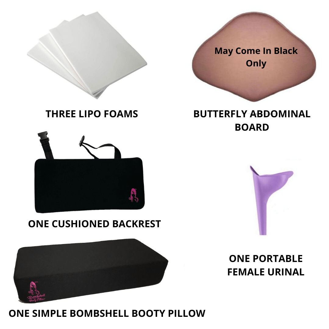 Butt Lift Post Op Essentials Kit - With The Simple (BBL) Sitting Pillow - Bombshell Booty Pillow