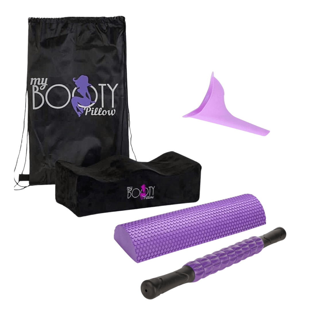 My Booty Cushion BBL Pillow, Purple Toilet Riser, Massage Roller combo - Bombshell Booty Pillow