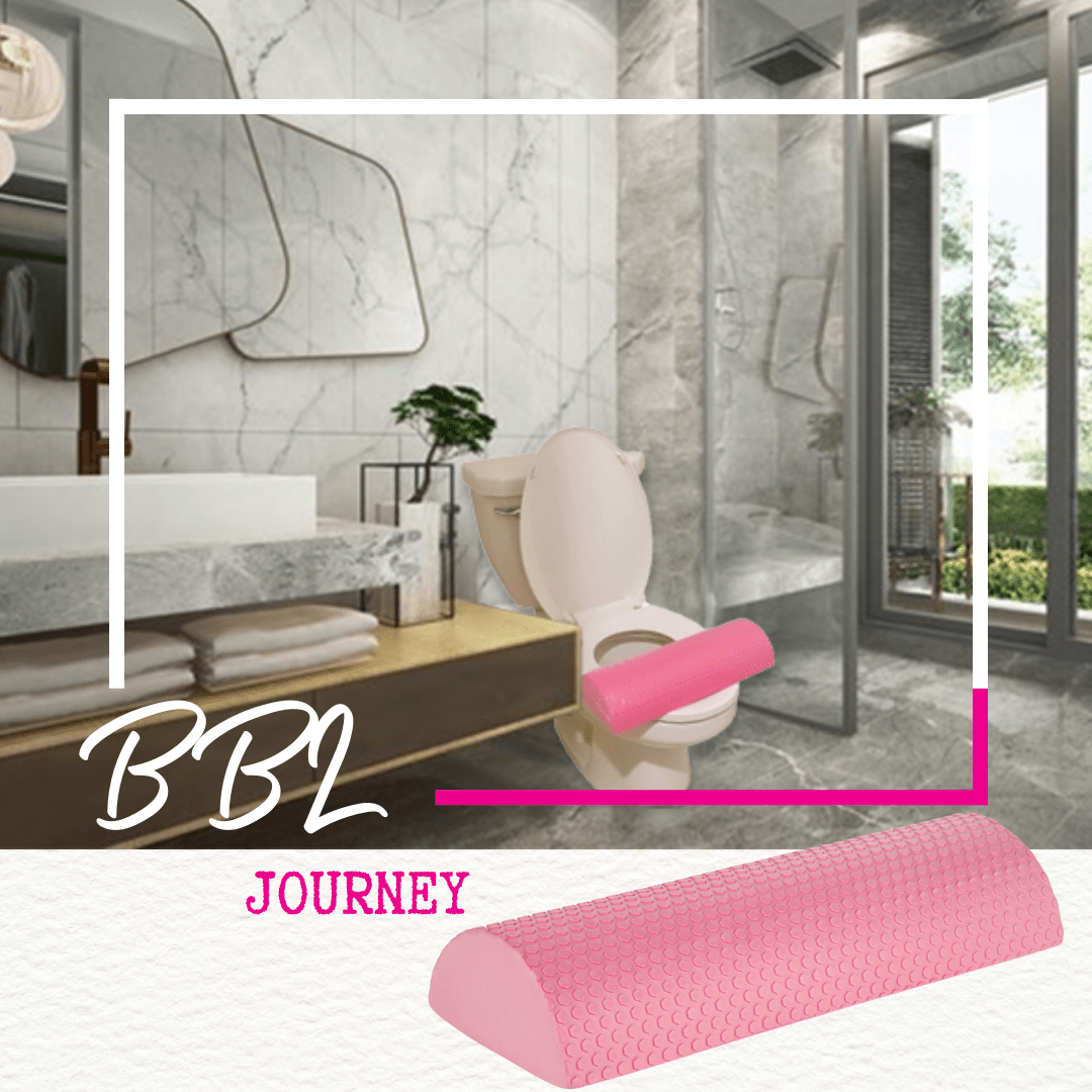 Pink BBL pillow and toilet riser – thigh-supported design for fat transfer protection 
